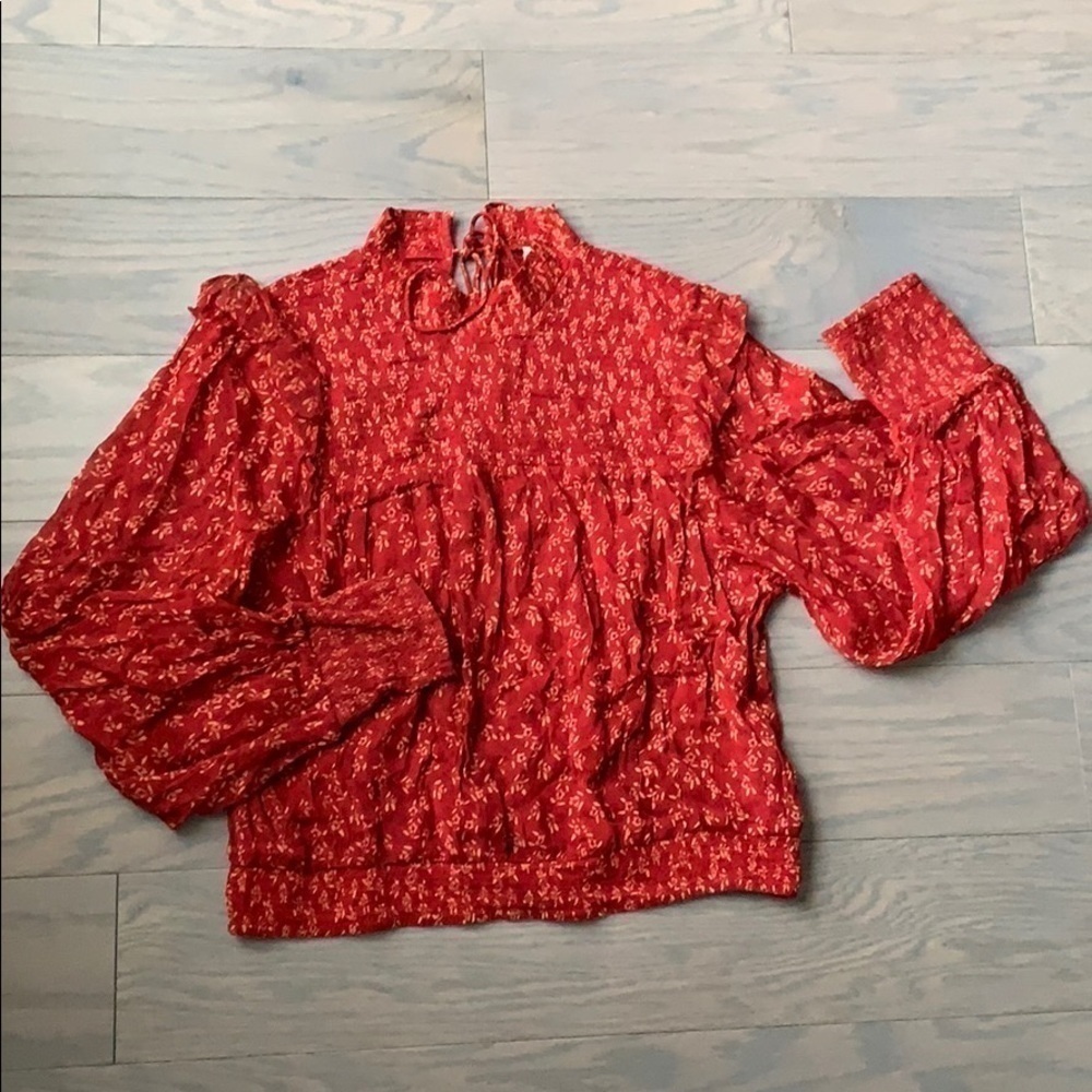 NWT Free People Roma Floral Sheer Blouse - Picture 4 of 8